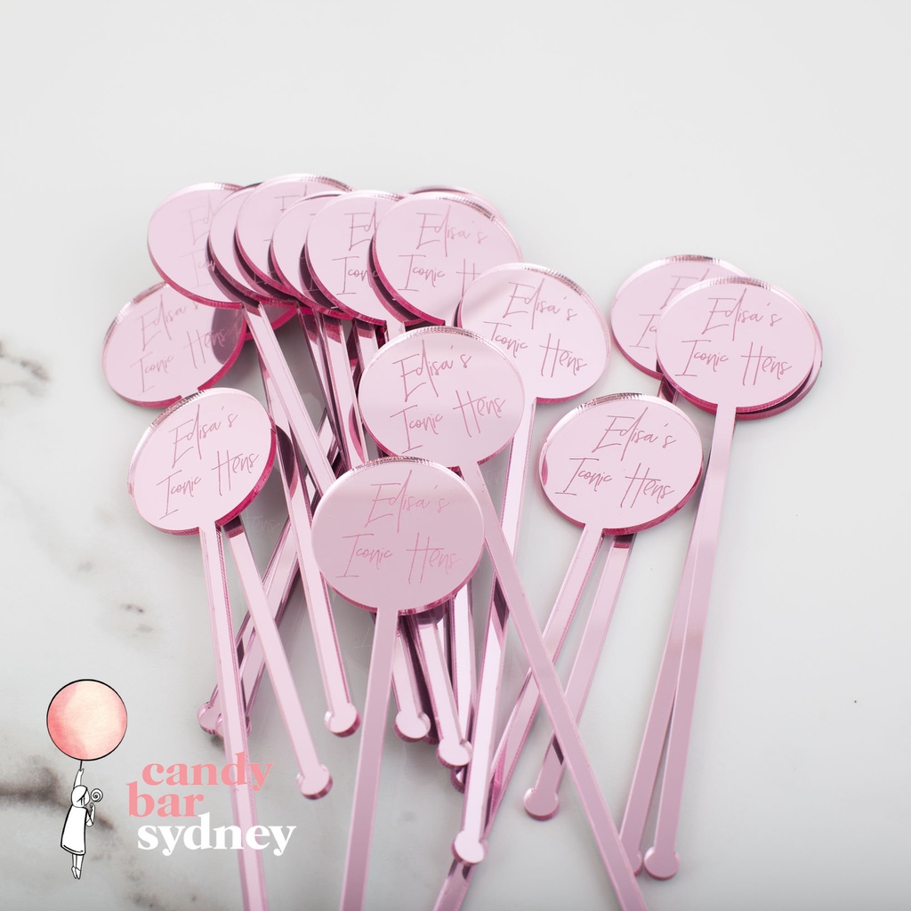 Personalised Drink Stirrers Style 5 Candy Bar Sydney